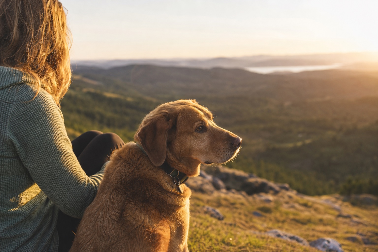 Dog calmly observing its surroundings with a relaxed body
